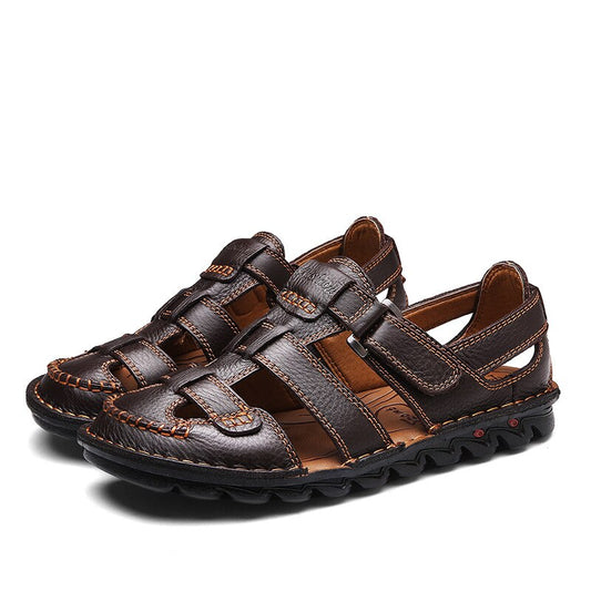 Genuine Leather Outdoor Big Size 38-48 Sandals Men Shoes Casual Summer Comfortable Sandal Male Sandalias Hiking Chaussure