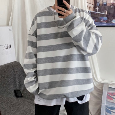 xiangtuibao Spring Men Classic Striped Hoodies Mens Hip Hop Streetwear Sweatshirt Male Casual Trend Cotton Pullover M-XXL