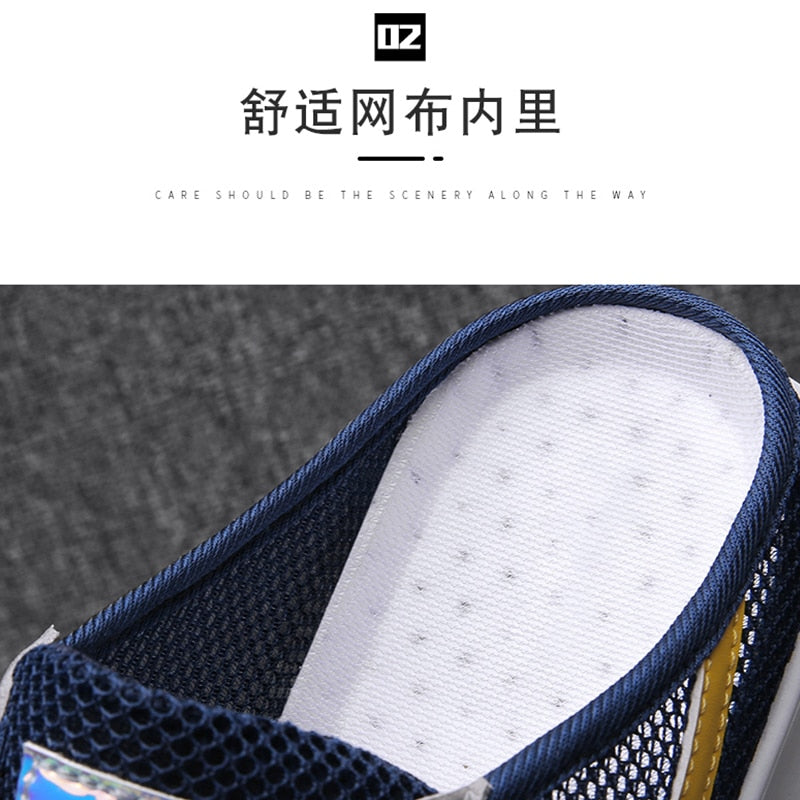 Summer Men Half Shoes Slippers Men Comfortable Sandals Design Breathable Casual Beach Shoes Outdoor Walking Shoes For Men