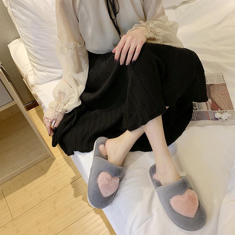 Winter Indoor Warm Fur Slides for Women Mules Shoes Women Fluffy Slippers House Free Shipping Flip Flop Platform Woman Flat Buty