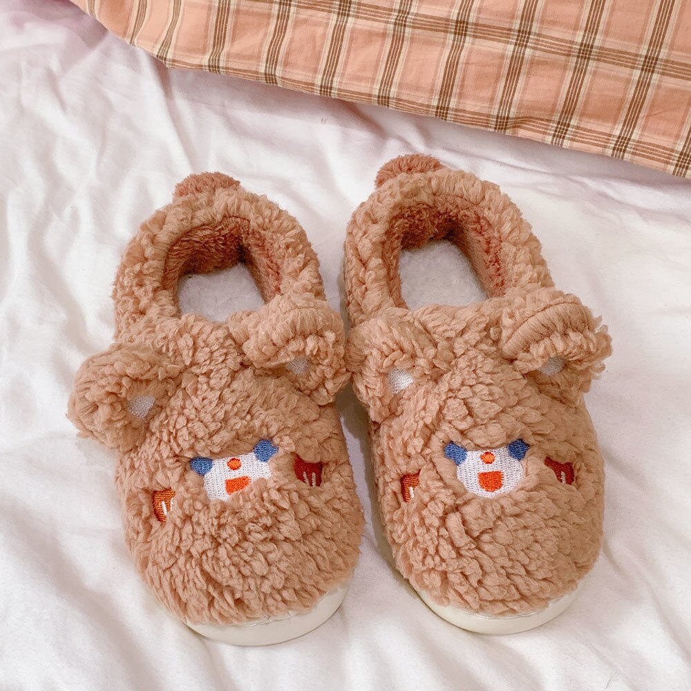 Kawaii Couple Soft Indoor Slippers  Winter Female Slippers for Home Warm Plush Women Shoes Casual Rabbit Zapatillas Mujer