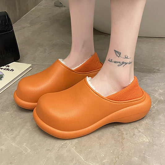 Winter Women Home Slippers EVA Soft Indoor Slippers Casual Waterproof Platform Shoes Warm Plush Zapatillas Mujer Femme