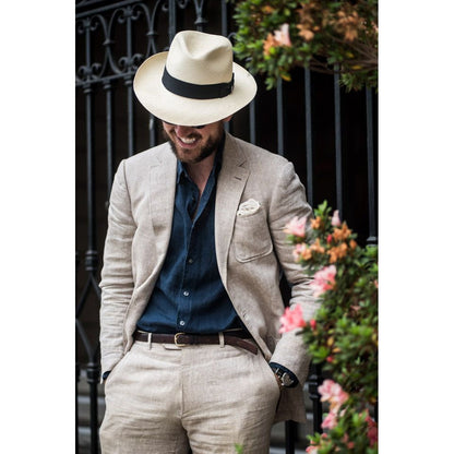 xiangtuibao Summer Beach Linen Male Suit For Wedding 3 Piece Casual Men Blazer Costume Homme Light Beige Terno Masculino Custom Made