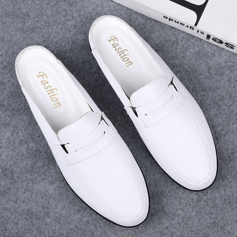 xiangtuibao Italian Luxury Men's Slippers Genuine Leather Loafers Men Moccasins Casual Non-slip Man Shoes Summer Fashion Half Shoes For Men