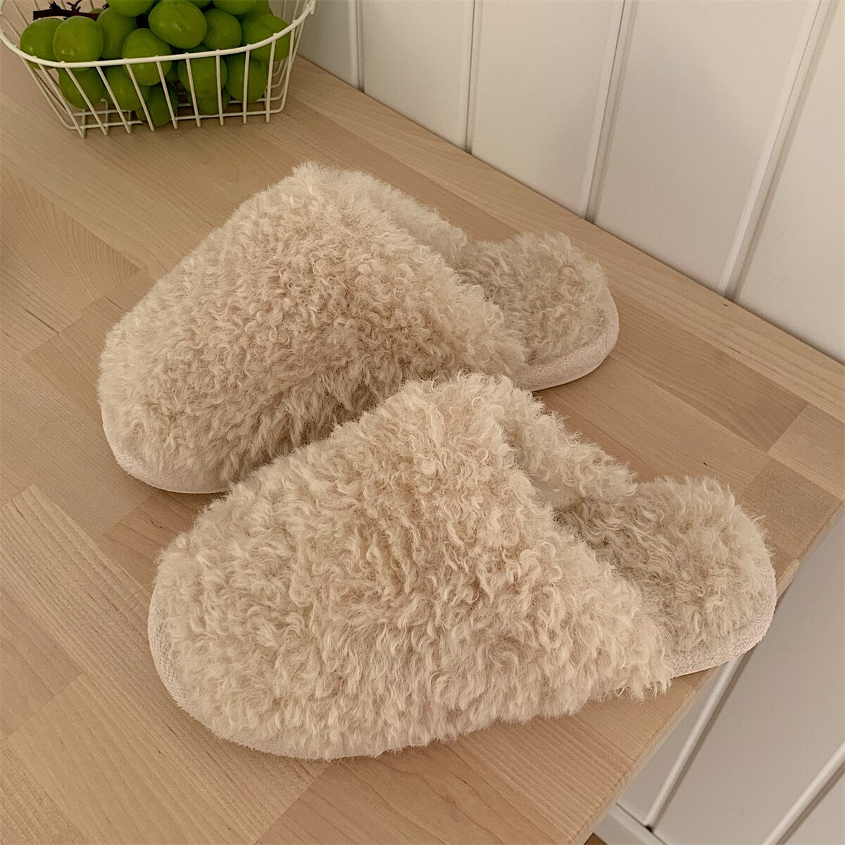 New couple fashion adult sandals non-slip thick-soled indoor and outdoor slippers lace warm home sleeping shoes women's home