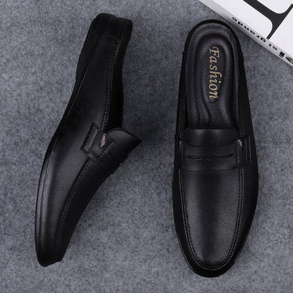 xiangtuibao Italian Luxury Men's Slippers Genuine Leather Loafers Men Moccasins Casual Non-slip Man Shoes Summer Fashion Half Shoes For Men