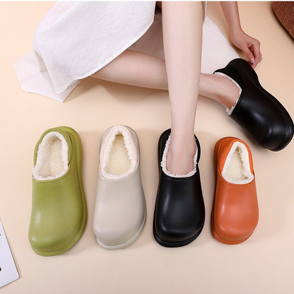 Winter Women Home Slippers EVA Soft Indoor Slippers Casual Waterproof Platform Shoes Warm Plush Zapatillas Mujer Femme