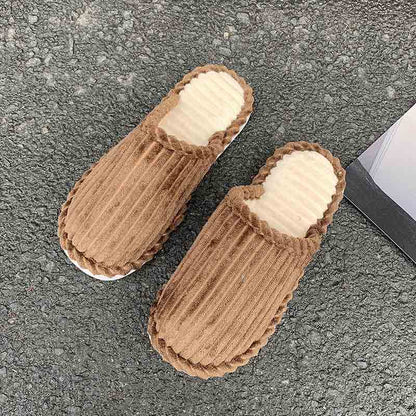 Autumn Winter Women's Home Slippers Bow Casual House Shoes For Women Men Trend Flat Cotton Slides Ladies Shoes тапочки для дома