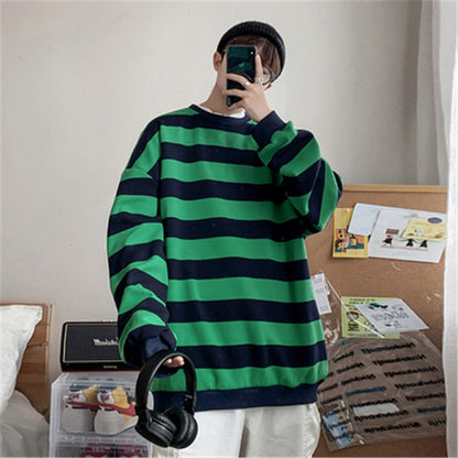 xiangtuibao Spring Men Classic Striped Hoodies Mens Hip Hop Streetwear Sweatshirt Male Casual Trend Cotton Pullover M-XXL