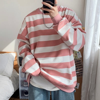 xiangtuibao Spring Men Classic Striped Hoodies Mens Hip Hop Streetwear Sweatshirt Male Casual Trend Cotton Pullover M-XXL