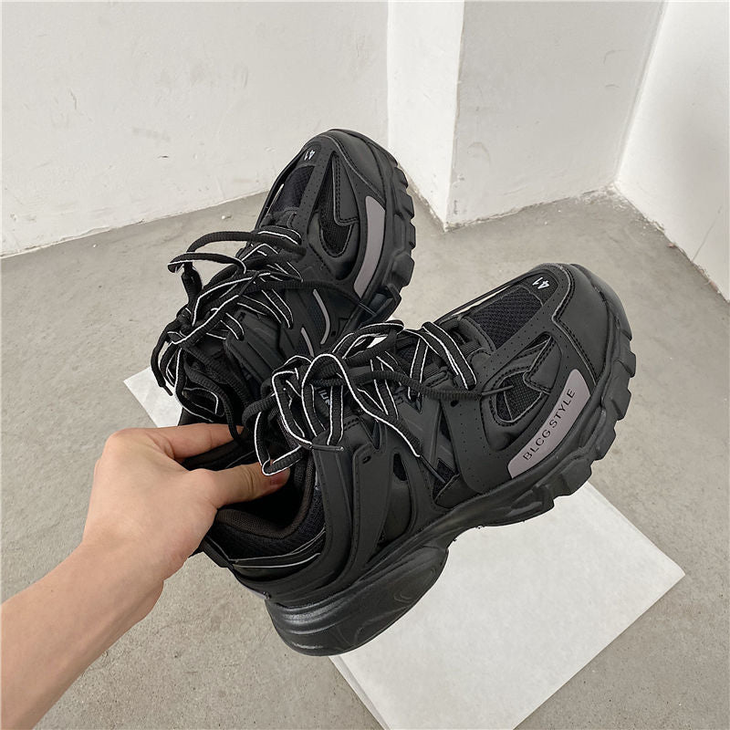 xiangtuibao Lovely Pink Chunky Sneakers Women  Thick Sole Girls Sport Shoes Bright Green Fashion Casual Dad Shoes Female Footwear