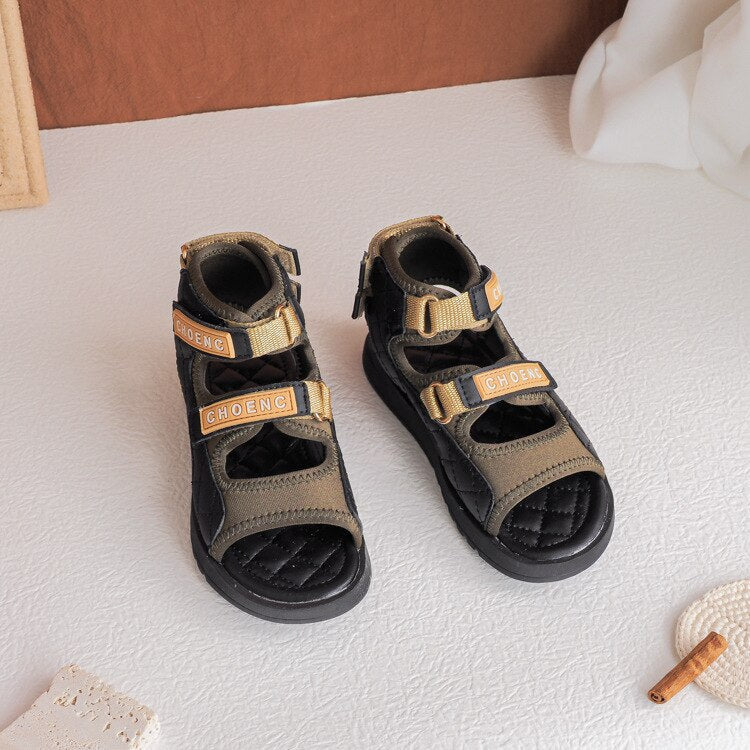 Summer Fashion Children's Sandals Korean High Quality Kids shoes boys and Girls' catwalk Style Soft-sole Sandals SO045