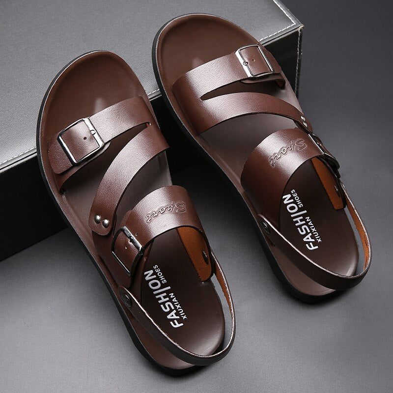 xiangtuibao  men sandals leather italian luxury designers  dress Fashion Men Slip-On Soft Non-slip Beach Summer Sandal Slippers