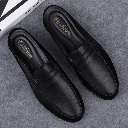 xiangtuibao Italian Luxury Men's Slippers Genuine Leather Loafers Men Moccasins Casual Non-slip Man Shoes Summer Fashion Half Shoes For Men