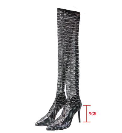 Full Rhinestone Mesh Summer Boots Women Thigh High Over The Knee Ytmtloy Sandals Zapatos Transparentes De Mujer