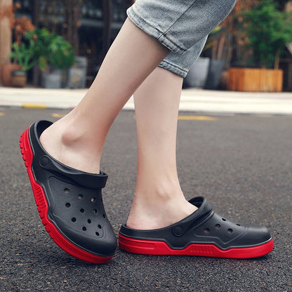 New Men Sandals Crocks Summer Slippers Fashion Hole Shoes Crok Rubber Clogs Breathable Garden Shoes Classic Beach Flat Sandals