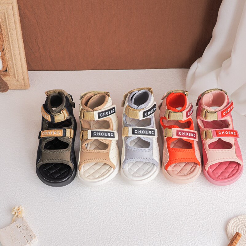 Summer Fashion Children's Sandals Korean High Quality Kids shoes boys and Girls' catwalk Style Soft-sole Sandals SO045