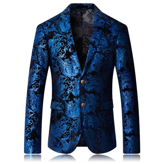 xiangtuibao Fashion Gold Blazer New Bronzing Mens Slim Fit Suit Jacket Men Wedding Nightclub Stage Party Dress Plus Size S-5XL