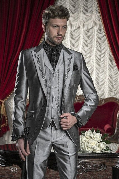 xiangtuibao Custom Made Slim Fit Embroidery Tuxedos Blazer Sets Groom Wedding Men Suits Set Prom Terno Masculino Slim Fit Men Clothing