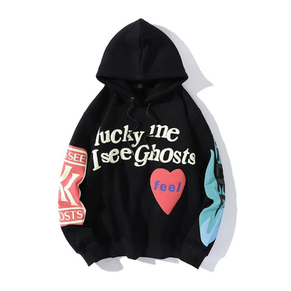 xiangtuibao Hooded Hoodie Oversized Streetwear Hip Hop Graffiti Men Stranger Things Vintage Plus Velvet Pullover Sweatshirt Women