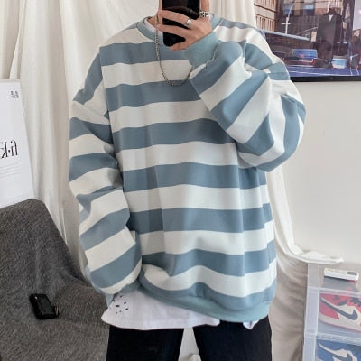 xiangtuibao Spring Men Classic Striped Hoodies Mens Hip Hop Streetwear Sweatshirt Male Casual Trend Cotton Pullover M-XXL