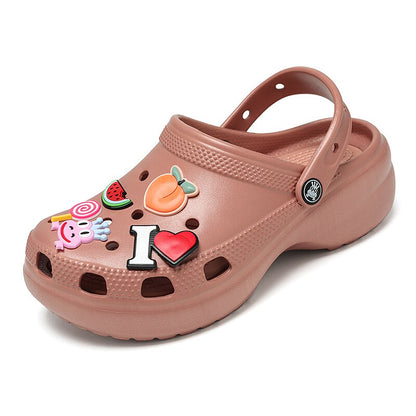 Purple Cute Cartoon Sandals Women Clogs Wedge Shoes Women Platform Outdoor Beach Garden Sandals Women Nurse Clogs женская обувь