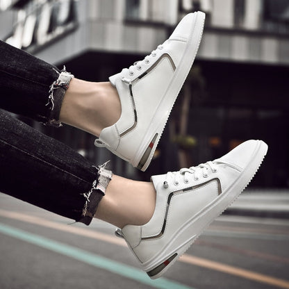 xiangtuibao Simple White Sneakers Casual Leather Shoes Leather Men Sneakers White Male Leather Shoes Anti Slippery Flats Shoes