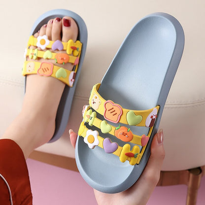 Cute Slippers Female Summer Couple Girlfriends Soft Bottom Home Thick Bottom Men's Home Non-slip Sandals and Slippers