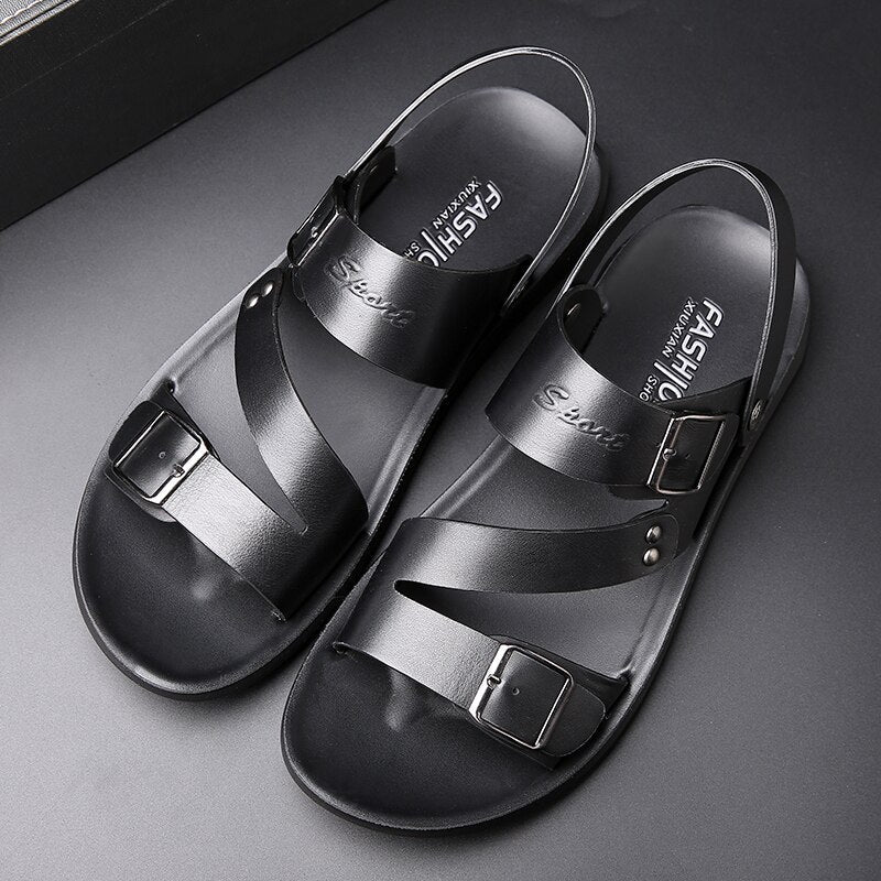 xiangtuibao  men sandals leather italian luxury designers  dress Fashion Men Slip-On Soft Non-slip Beach Summer Sandal Slippers