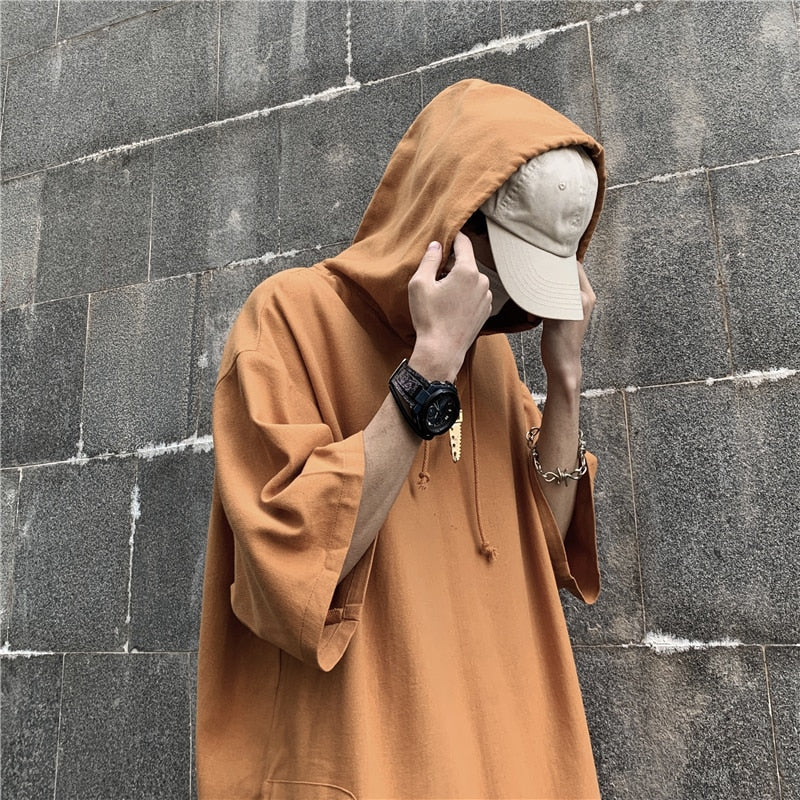 xiangtuibao Men Women Hooded T-shirt Hip Hop Clothes Harajuku Korean Fashion Short Sleeve Hoodie Tee Short Sleeve Tops Tshirt with Hood