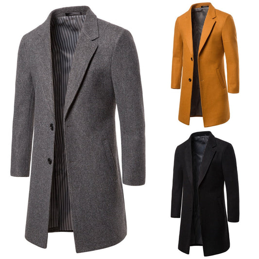 xiangtuibao Men Suits England Style Overcoat Outerwear Suits Regular Fit Extra Long Jacket Blazer Wool Blend New Costume Homme