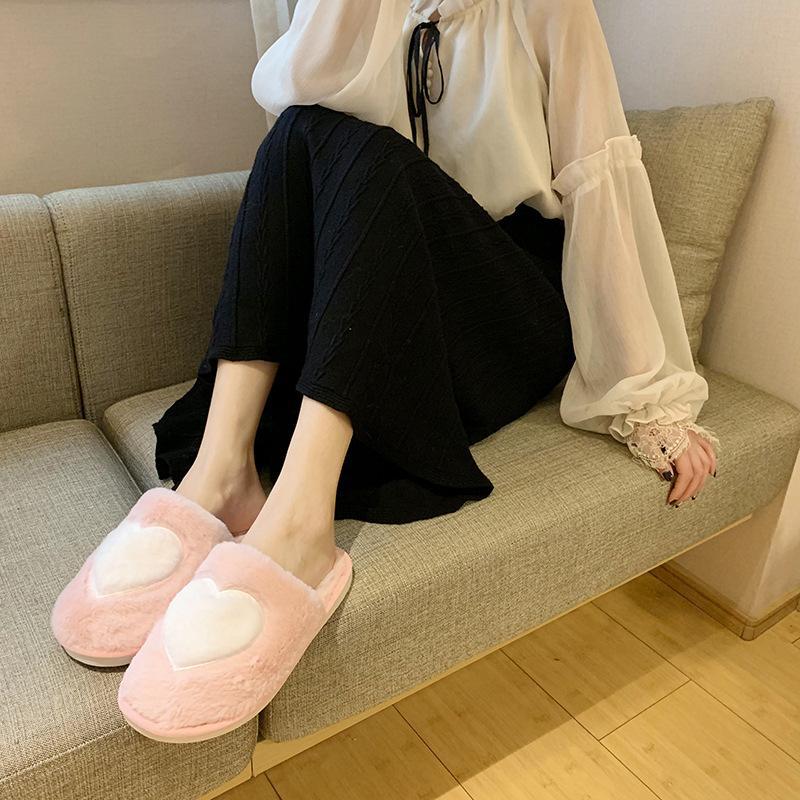 Winter Indoor Warm Fur Slides for Women Mules Shoes Women Fluffy Slippers House Free Shipping Flip Flop Platform Woman Flat Buty