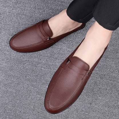 xiangtuibao Italian Luxury Men's Slippers Genuine Leather Loafers Men Moccasins Casual Non-slip Man Shoes Summer Fashion Half Shoes For Men