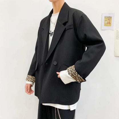 xiangtuibao -  Men's Leisure High Quality Suit Jackets Loose Casual Coat Fashion Business Formal Blazers Leopard Print Western-style Clothes