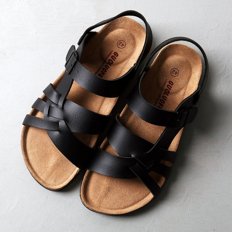 xiangtuibao Summer Men Leather Sandals Outdoor Comfortable Roman Breathable Sandals Casual Non-Slip Beach Waterproof Slippers Luxury Sandals