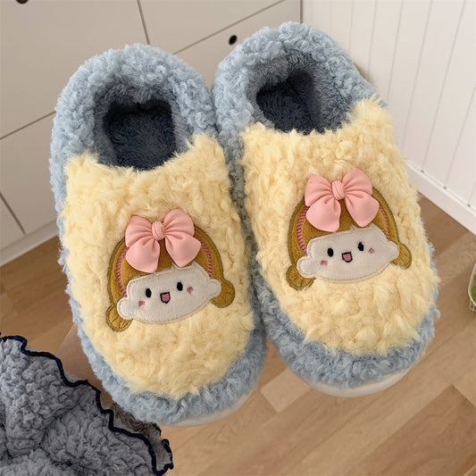 New Couple Fashion Adult Sandals Non-slip Warmth Thick-soled Indoor and Outdoor Fur Shoes men's Flip-flops Home Sleepers women's