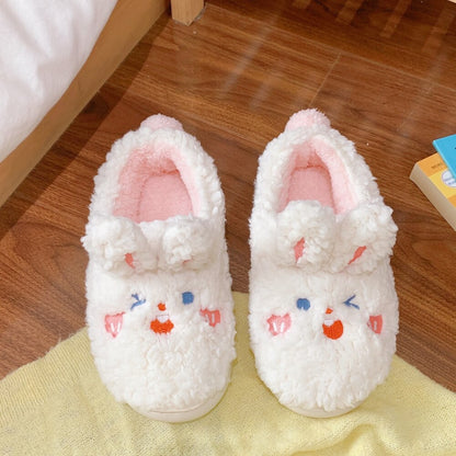 Kawaii Couple Soft Indoor Slippers  Winter Female Slippers for Home Warm Plush Women Shoes Casual Rabbit Zapatillas Mujer