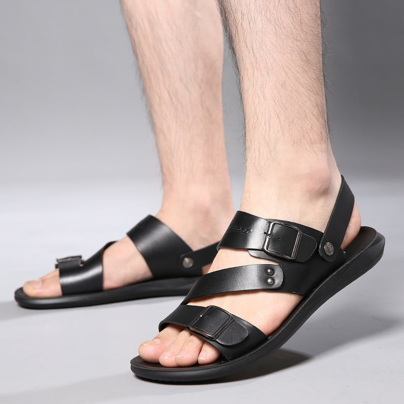 xiangtuibao  men sandals leather italian luxury designers  dress Fashion Men Slip-On Soft Non-slip Beach Summer Sandal Slippers