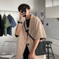 xiangtuibao Summer Short-sleeved Blazer Men's Fashion Solid Color Business Casual Dress Jacket Men Korean Style Loose Suit Jacket Mens M-5XL