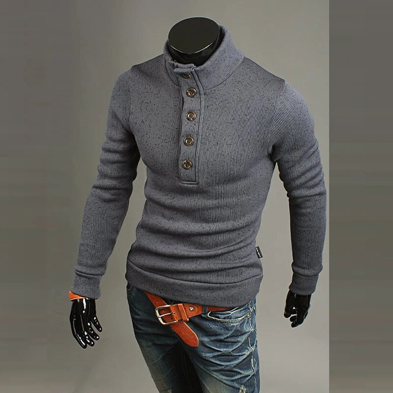 xiangtuibao Men Casual Long Sleeve Button-up Hoodies Top Streewtear Fall Clothing Loose Shirts Tees Vintage Jacquard Turtleneck Sweatshirts