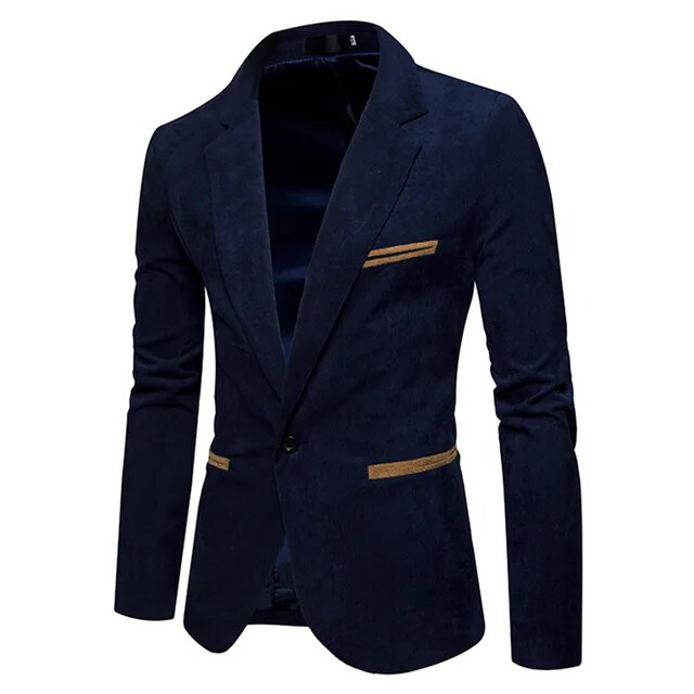 xiangtuibao Men Corduroy Suits Jackets Male Smart Casual Dress Suits High Quality Blazers Slim Single-breasted Suits Jackets and Coats 3XL