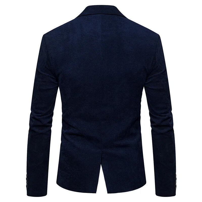 xiangtuibao Men Corduroy Suits Jackets Male Smart Casual Dress Suits High Quality Blazers Slim Single-breasted Suits Jackets and Coats 3XL