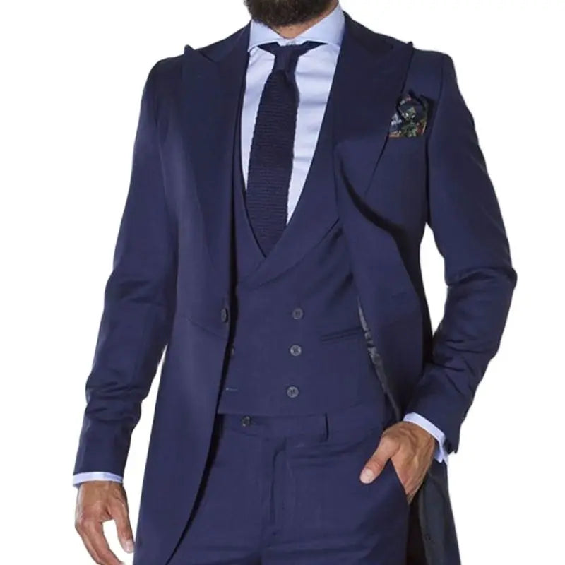 xiangtuibao Men Suits 3 Pieces For Wedding Custom Made Groom Long Male Fashion Blazer Jacket Vest Pants Groomsmen Costume Terno Slim