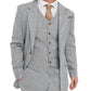 xiangtuibao Mens Suit Grey 3 Piece Suit Hight Quality Wool Tweed Wedding Groomsmen Shawl Lapel Tuxedos Slim Fit Blazer+Pants+vest