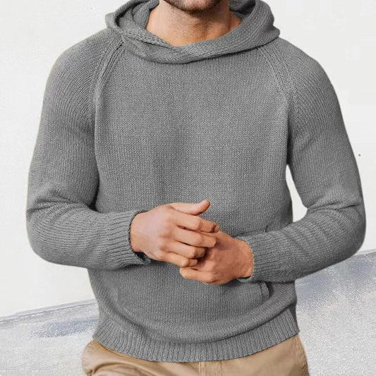 xiangtuibao New Spring Autumn Fashion Knitted Men Hooded Sweaters Mens Long Sleeve Pullovers Solid Knittwear Men Casual Clothing Streetwear