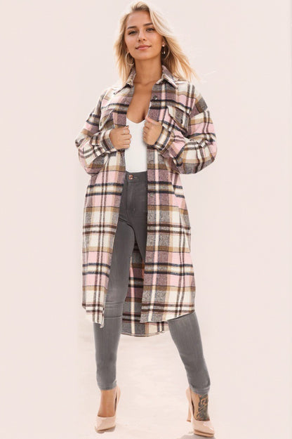 XIANGTUIBAO 2025Fashion Plaid Printed Jacket - Fashion Button Front with Streamlined Design - Premium Women's Fashion Style Outside