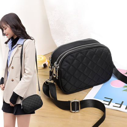 XIANGTUIBAO Bag Messenger Bag for Girls Rhombus  New Trendy All-Match Fashionable Ins Trendy Women's Waterproof Nylon Shoulder Bag