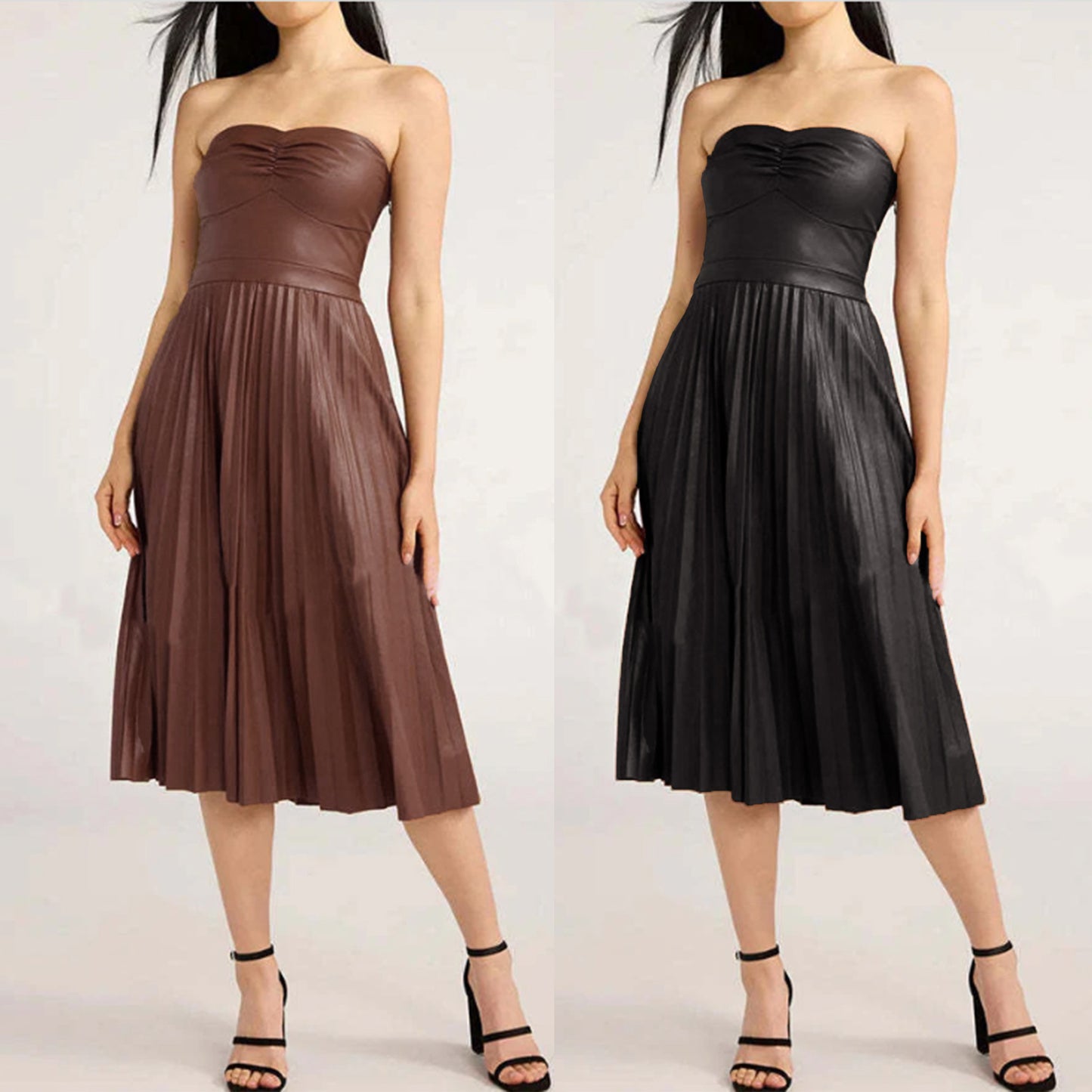 XIANGTUIBAO Cross-border  fashion women's clothing sexy nightclub going out chest skirt, off-shoulder waist pleated elastic dress