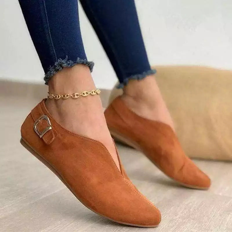 XIANGTUIBAO  Cross-Border  European and American Style New Hasp V Cut Casual Pumps Fashion plus Size 35-43 Foreign Trade Women's Shoes