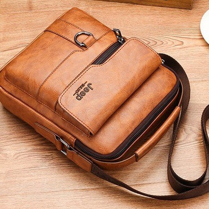 XIANGTUIBAO New Men's Shoulder Bag Business Casual Vertical Messenger Bag Pu Soft Leather Handbag Business Briefcase